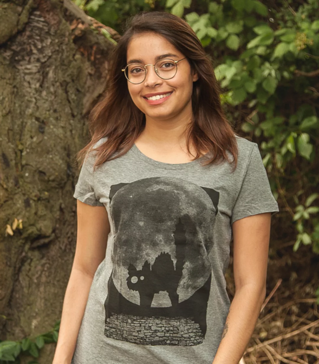 Katze Minka Fauch - Fair Wear Frauen T-shirt - Mid Heather Grey günstig online kaufen