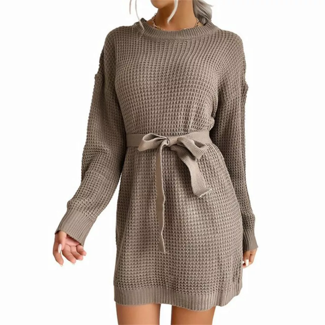 RUZU UG Abendkleid Damen kleid V-Ausschnitt Einfarbiges A Linien Pulloverkl günstig online kaufen
