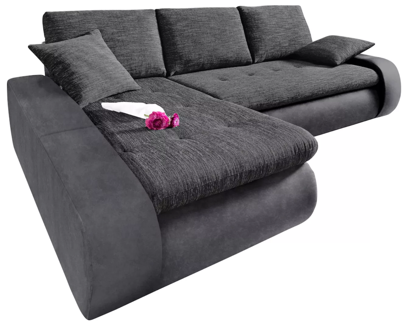 TRENDMANUFAKTUR Ecksofa "Indie, modern und bequem, Materialmix, L-Form", wa günstig online kaufen