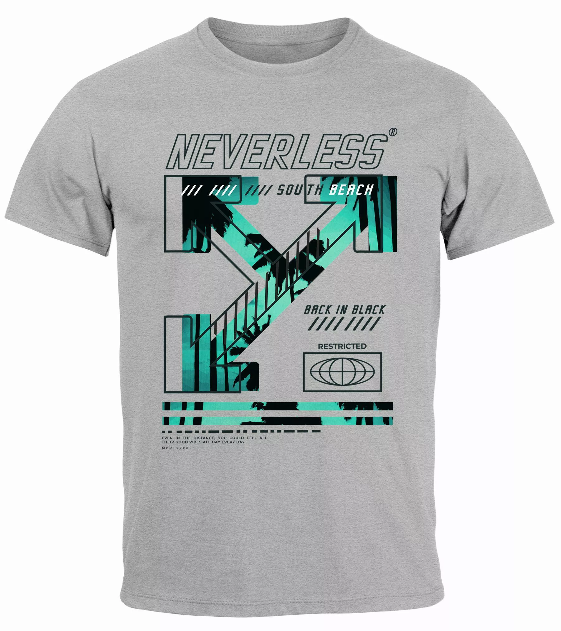 Neverless Print-Shirt Herren T-Shirt Text Print günstig online kaufen