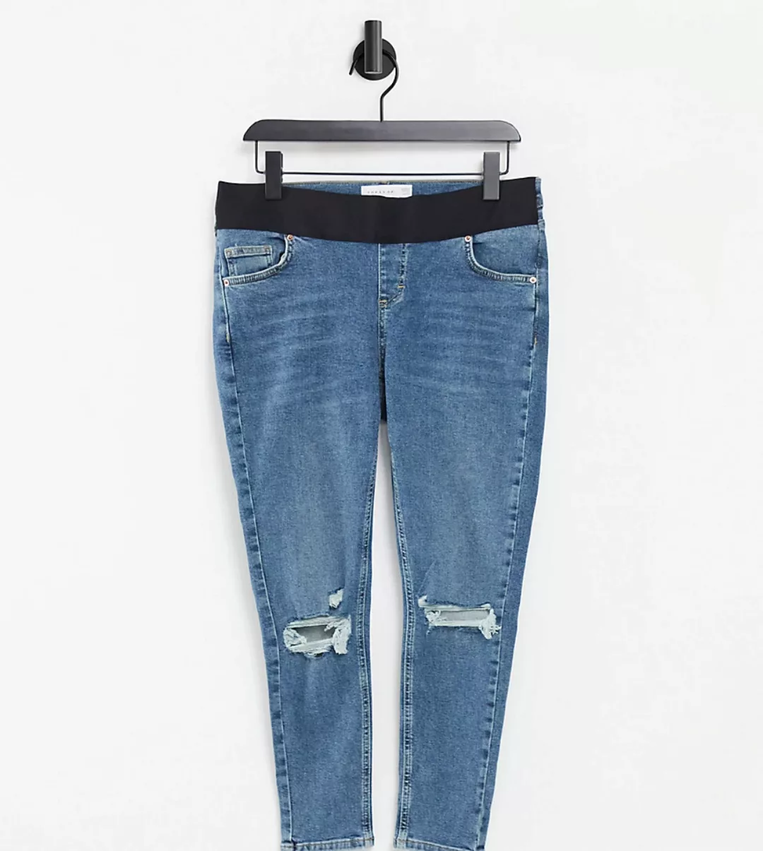 Topshop Maternity – Jamie – Enge Jeans mit Unterbauchbund und Zierrissen in günstig online kaufen