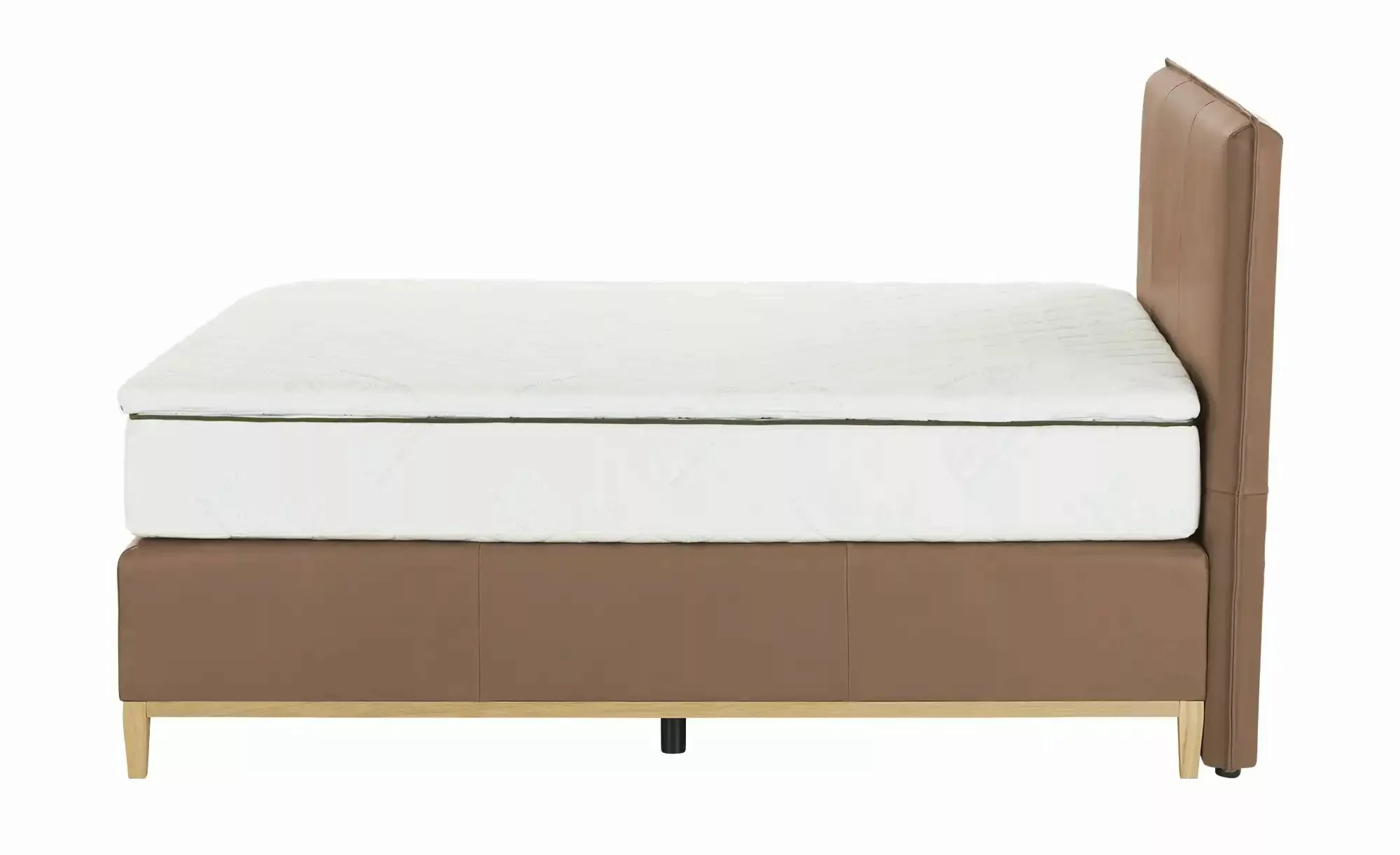 Boxspringbett Echtleder-Bezug Lyon ¦ braun ¦ Maße (cm): B: 148 H: 121 Bette günstig online kaufen