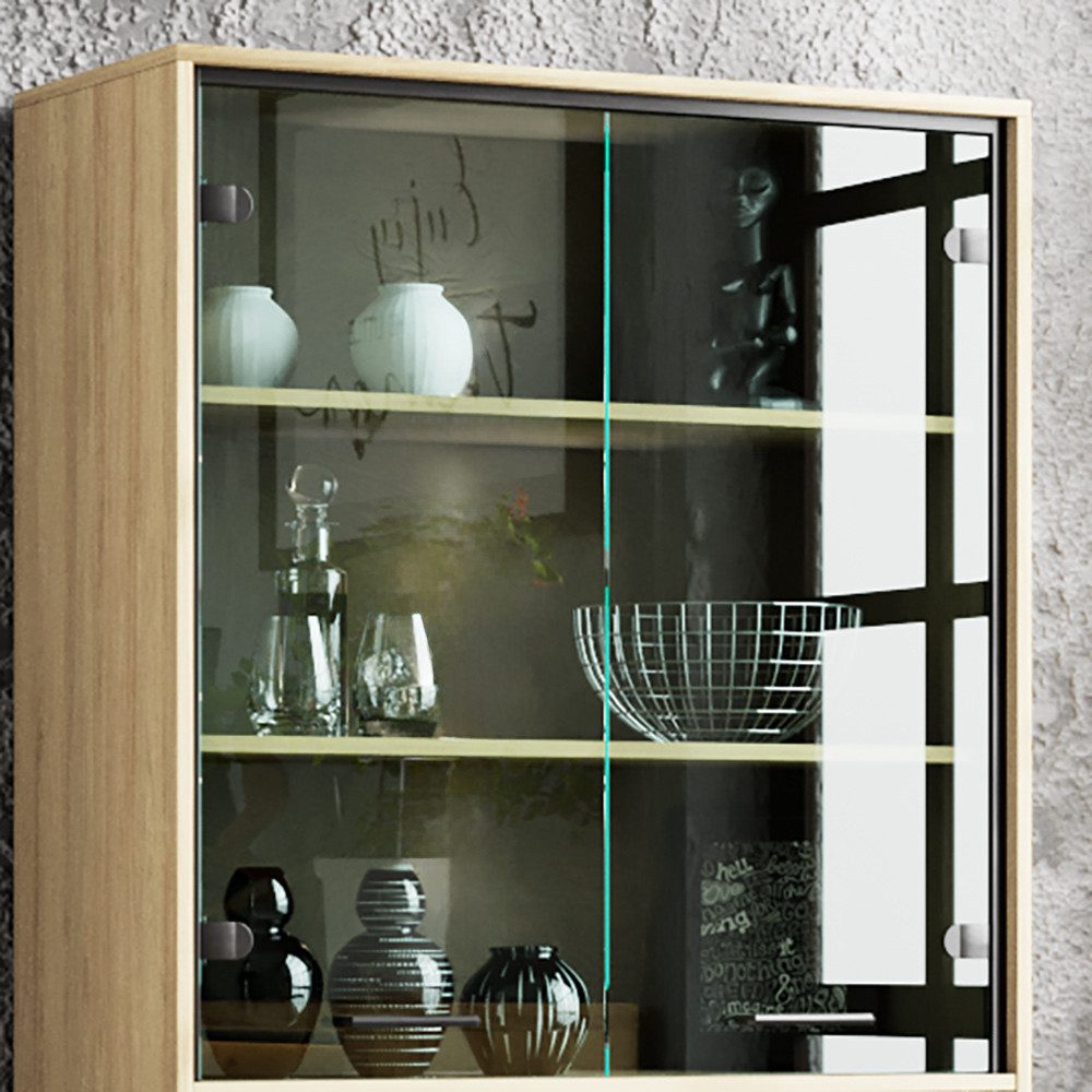 Lomadox Vitrine MEGARA-161 Wohnzimmerschrank Standvitrine Schrank günstig online kaufen