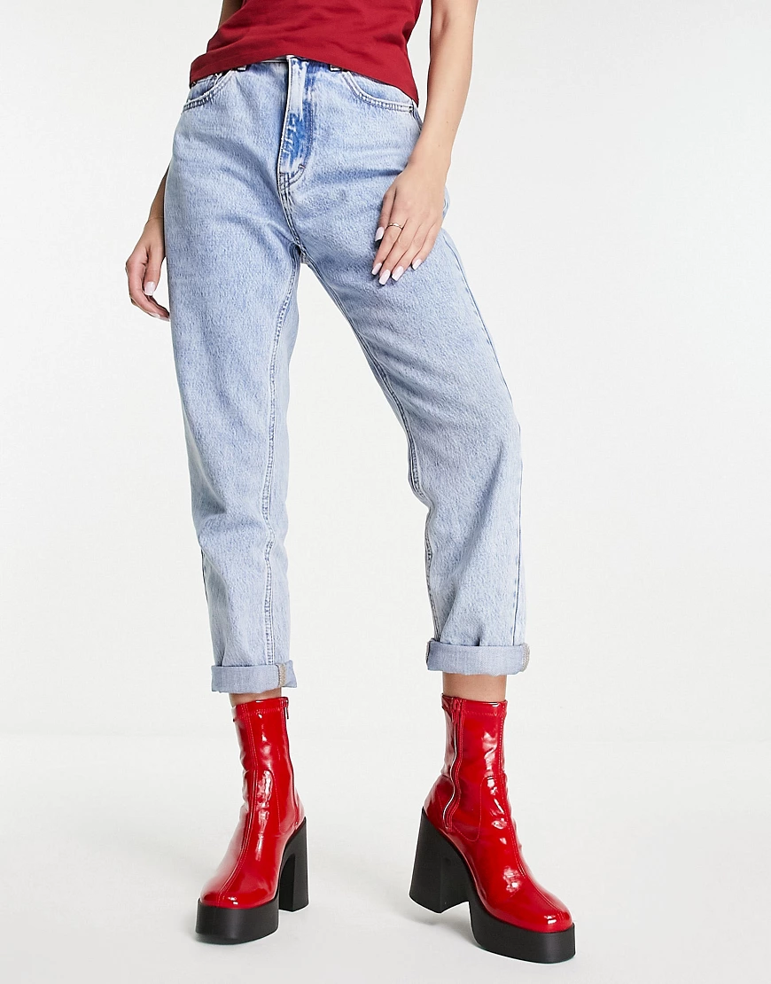 ASOS DESIGN – Elsie – Sockenstiefel mit hohem Absatz in roter Lackoptik günstig online kaufen