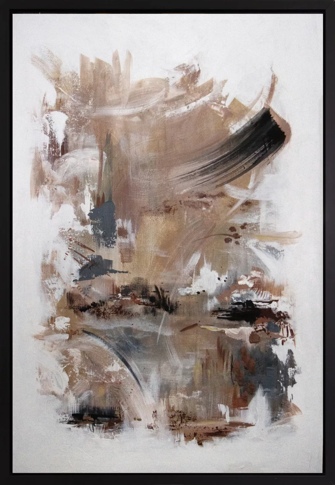 queence Leinwandbild »Abstrakt Braund und Grau«, Abstrakt, mit einem Schatt günstig online kaufen