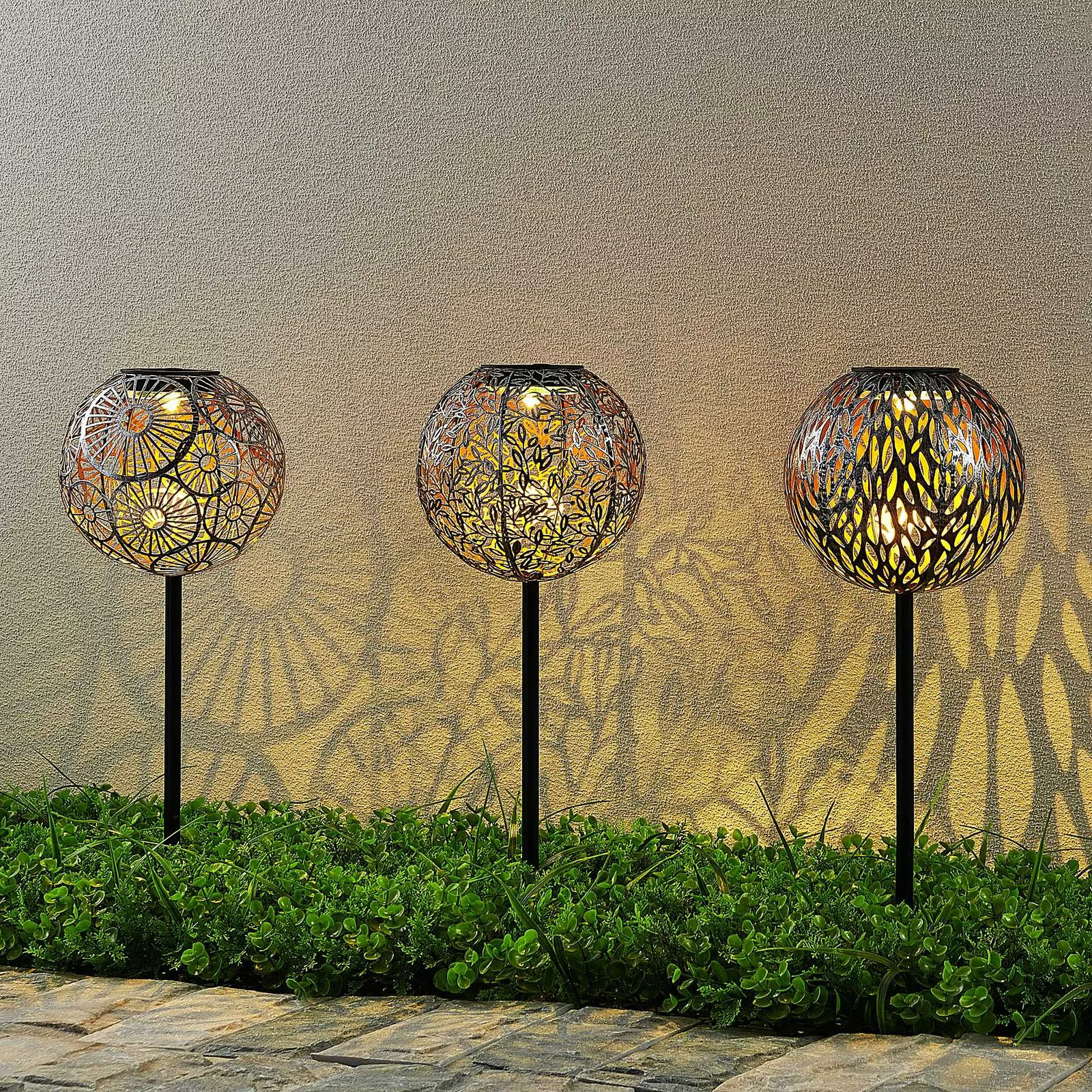 Lindby LED-Solarlampen Vilani, 3er-Set, 54cm, Erdspieß, IP44 günstig online kaufen