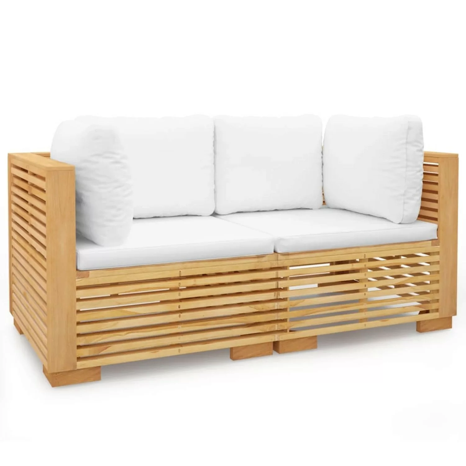 Vidaxl Garten-ecksofas Mit Kissen 2 Stk. Massivholz Teak günstig online kaufen