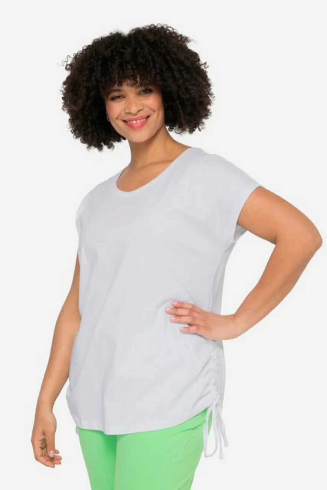 Angel of Style Rundhalsshirt T-Shirt oversized Rundhals seitliche Raffungen günstig online kaufen