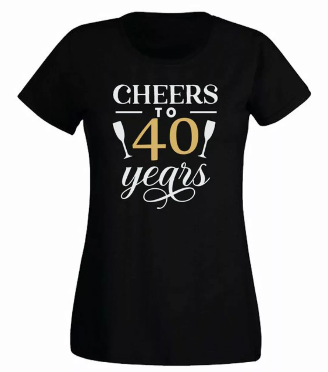 G-graphics T-Shirt Cheers to -40- years Slim-fit Damen T-Shirt mit Motiv zu günstig online kaufen