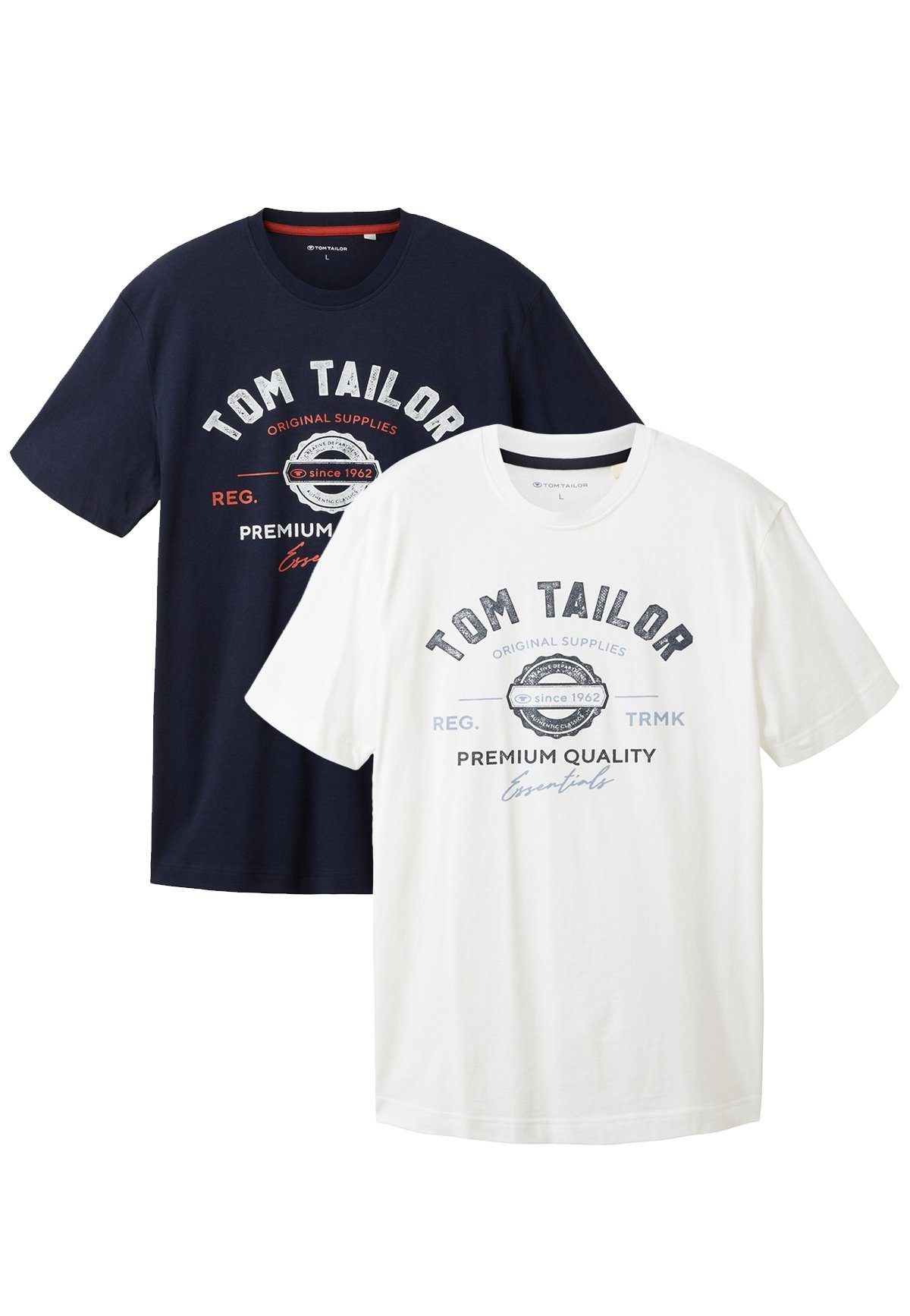 TOM TAILOR T-Shirt Logo 2-er Pack günstig online kaufen
