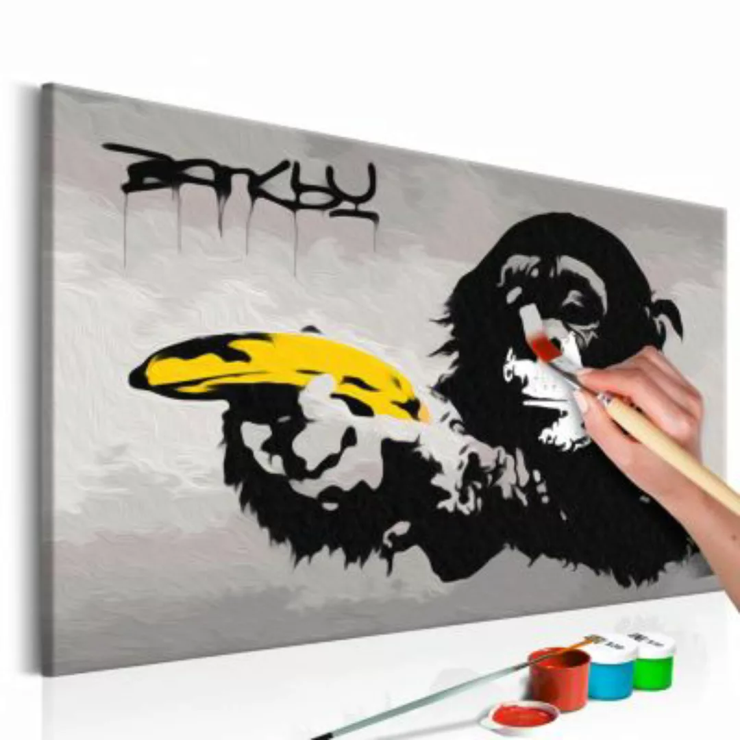 artgeist Malen nach Zahlen Affe (Banksy Street Art Graffiti) mehrfarbig Gr. günstig online kaufen