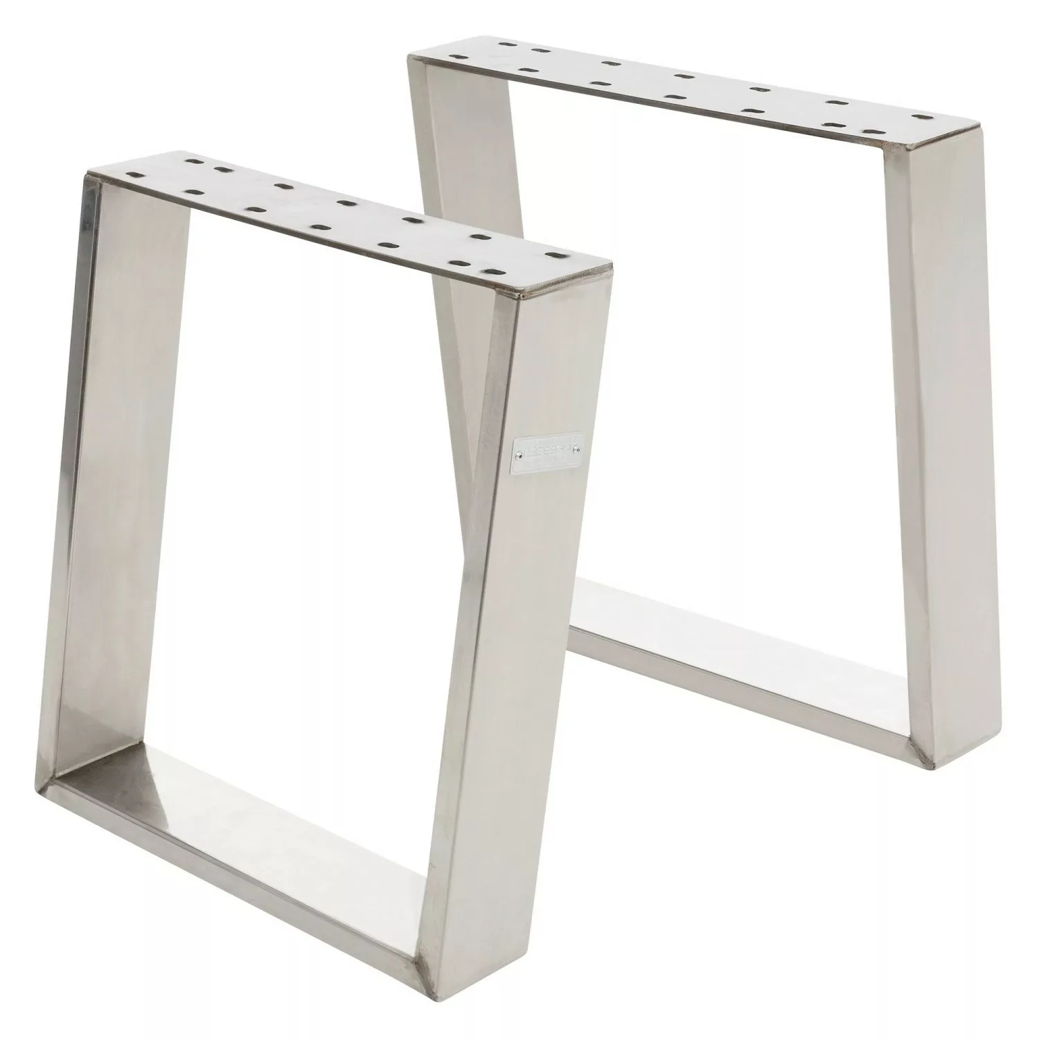 ML-Design 2Er Set Tischkufen 80GRAD Neigung 40 x 43 cm Silber 8 x 2 cm günstig online kaufen