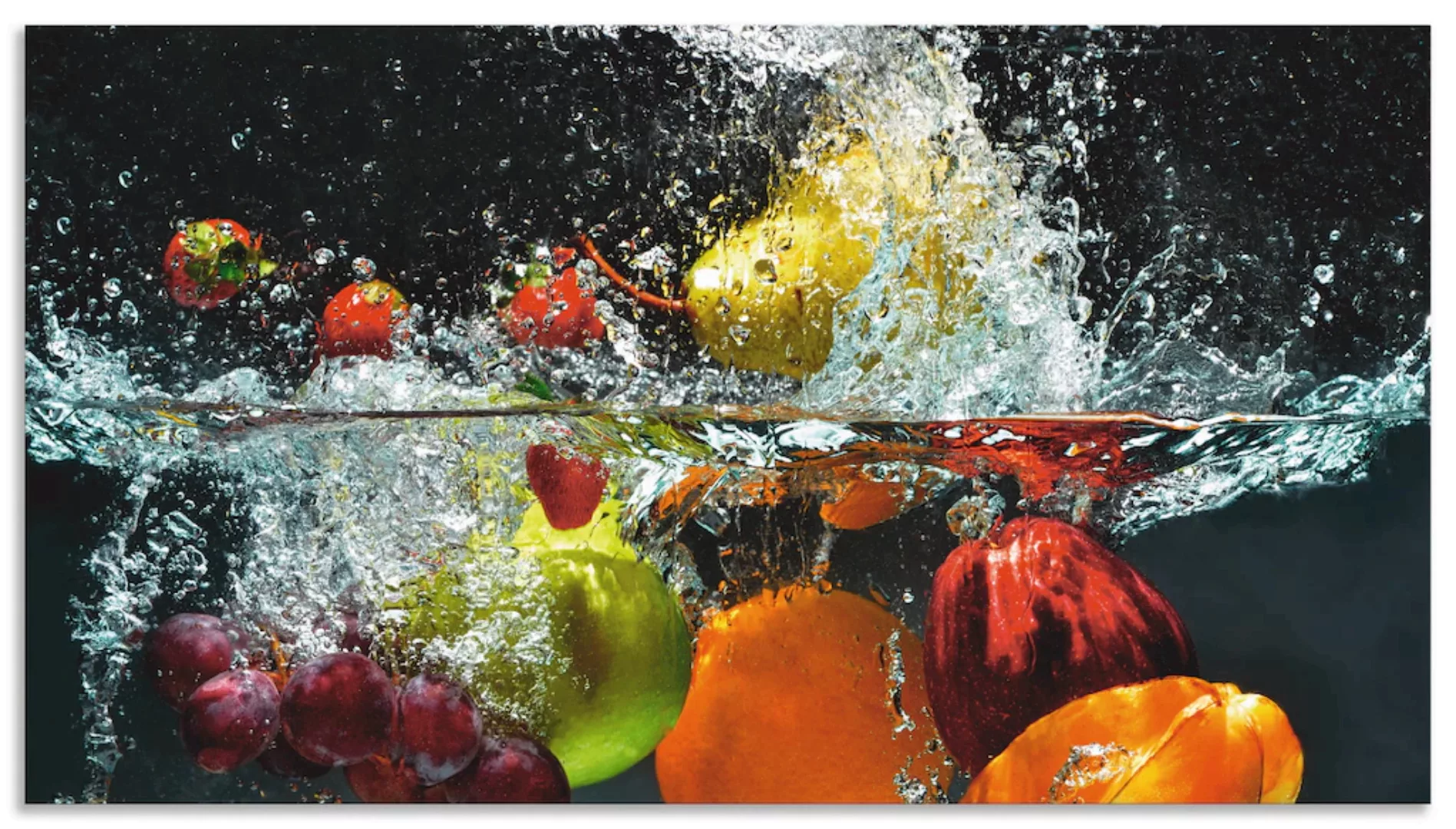 Artland Küchenrückwand "Spritzendes Obst auf dem Wasser", (1 tlg.), Alu Spr günstig online kaufen