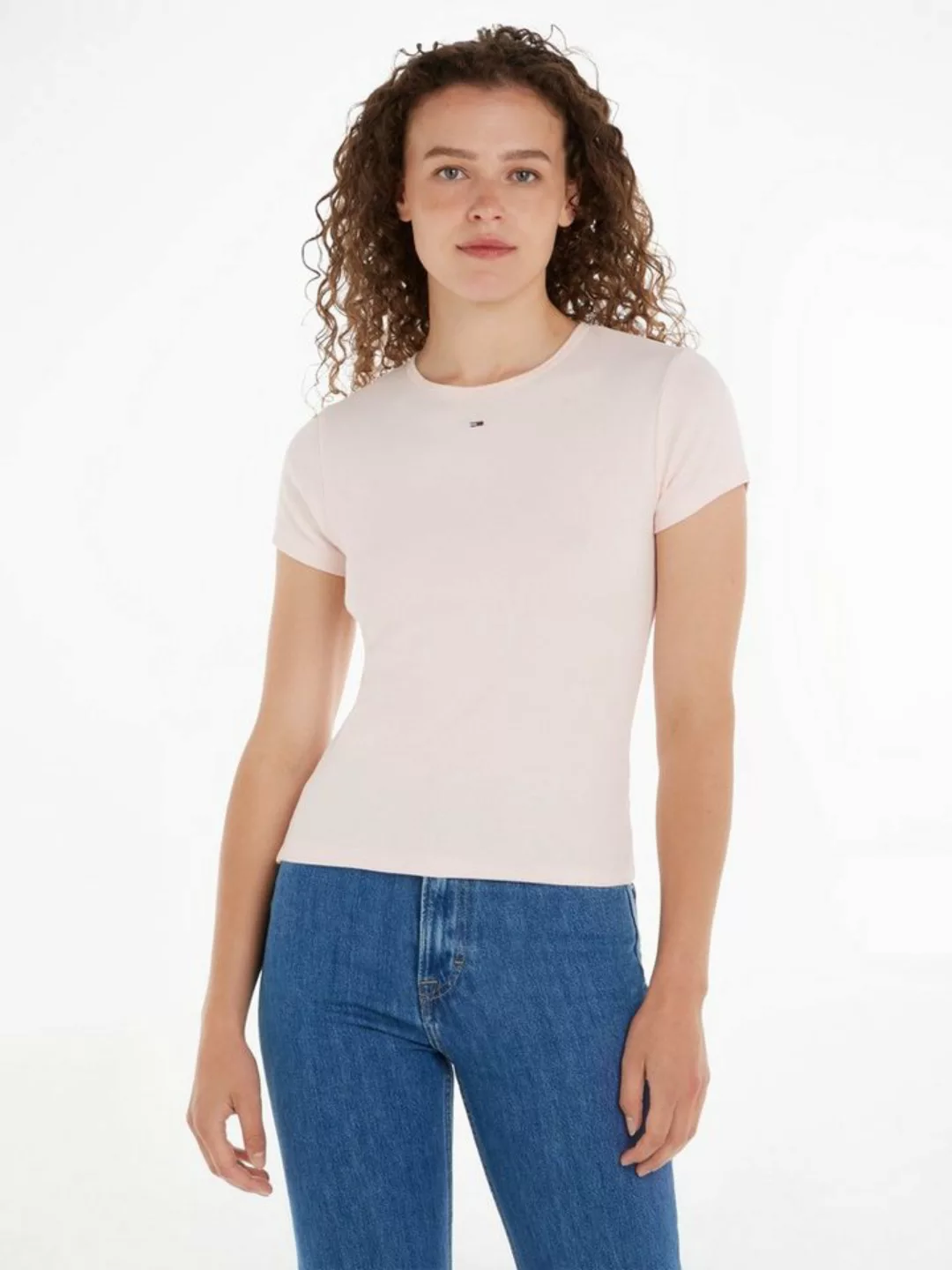 Tommy Jeans T-Shirt TJW BBY ESSENTIAL RIB SS mit Tommy Jeans Logo-Flag günstig online kaufen