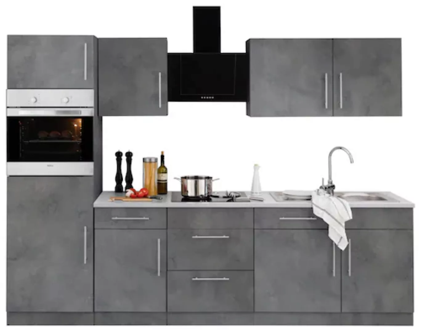 wiho Küchen Küchenzeile »Cali«, mit E-Geräten, Breite 280 cm günstig online kaufen