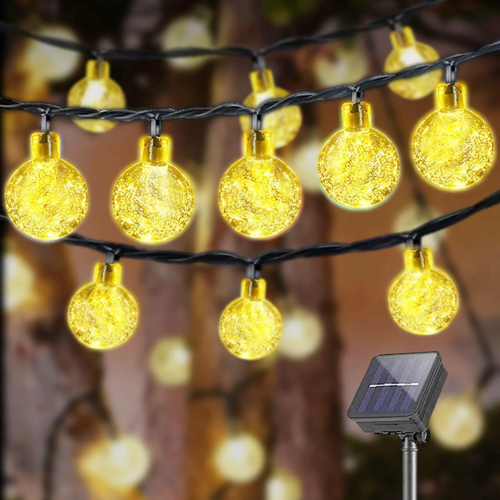 LQWELL LED Solarleuchte LED Kugeln Lichterkette günstig online kaufen