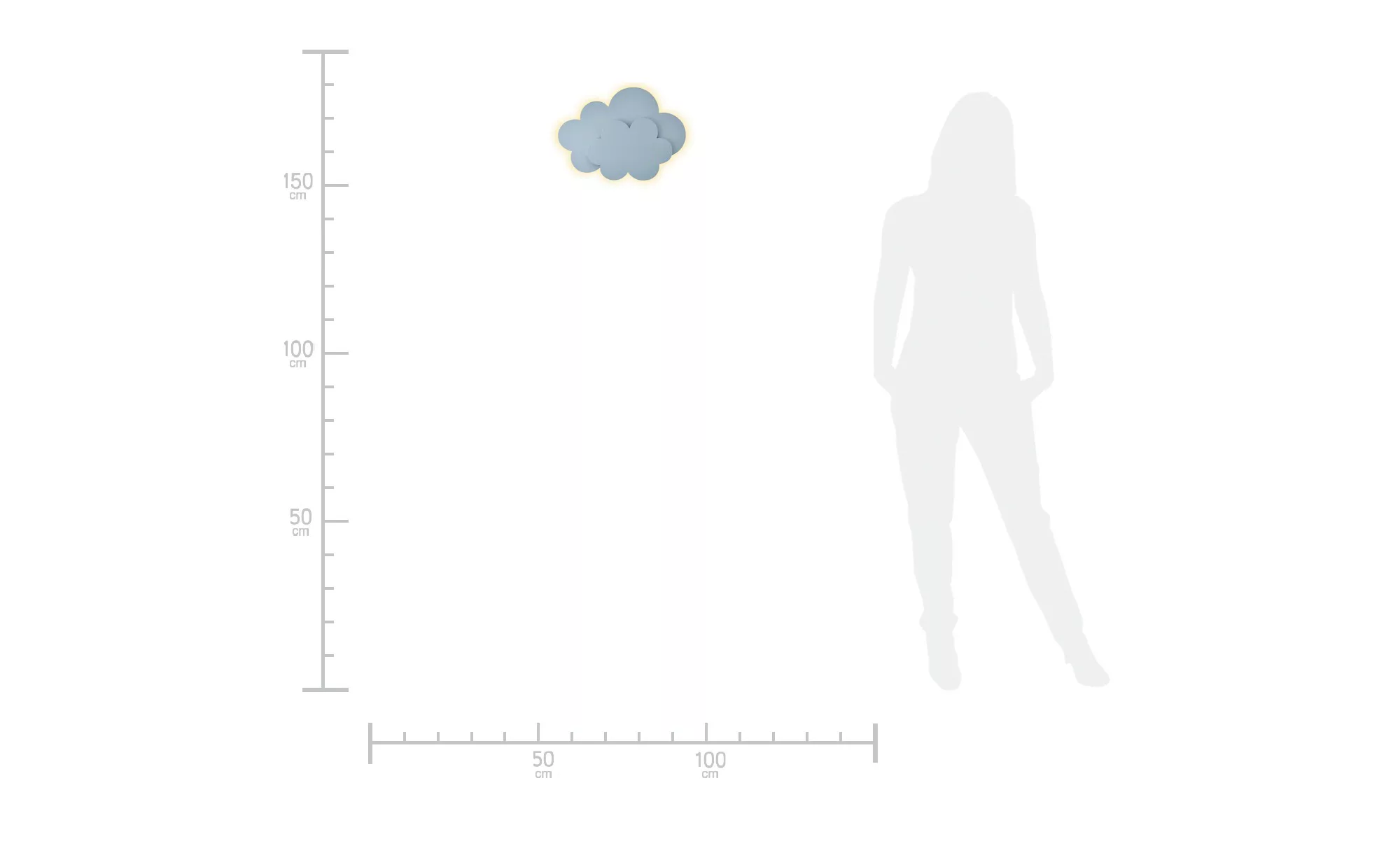 Wandleuchte  Wolke ¦ blau ¦ Maße (cm): B: 42 H: 31 T: 10.0 Lampen & Leuchte günstig online kaufen