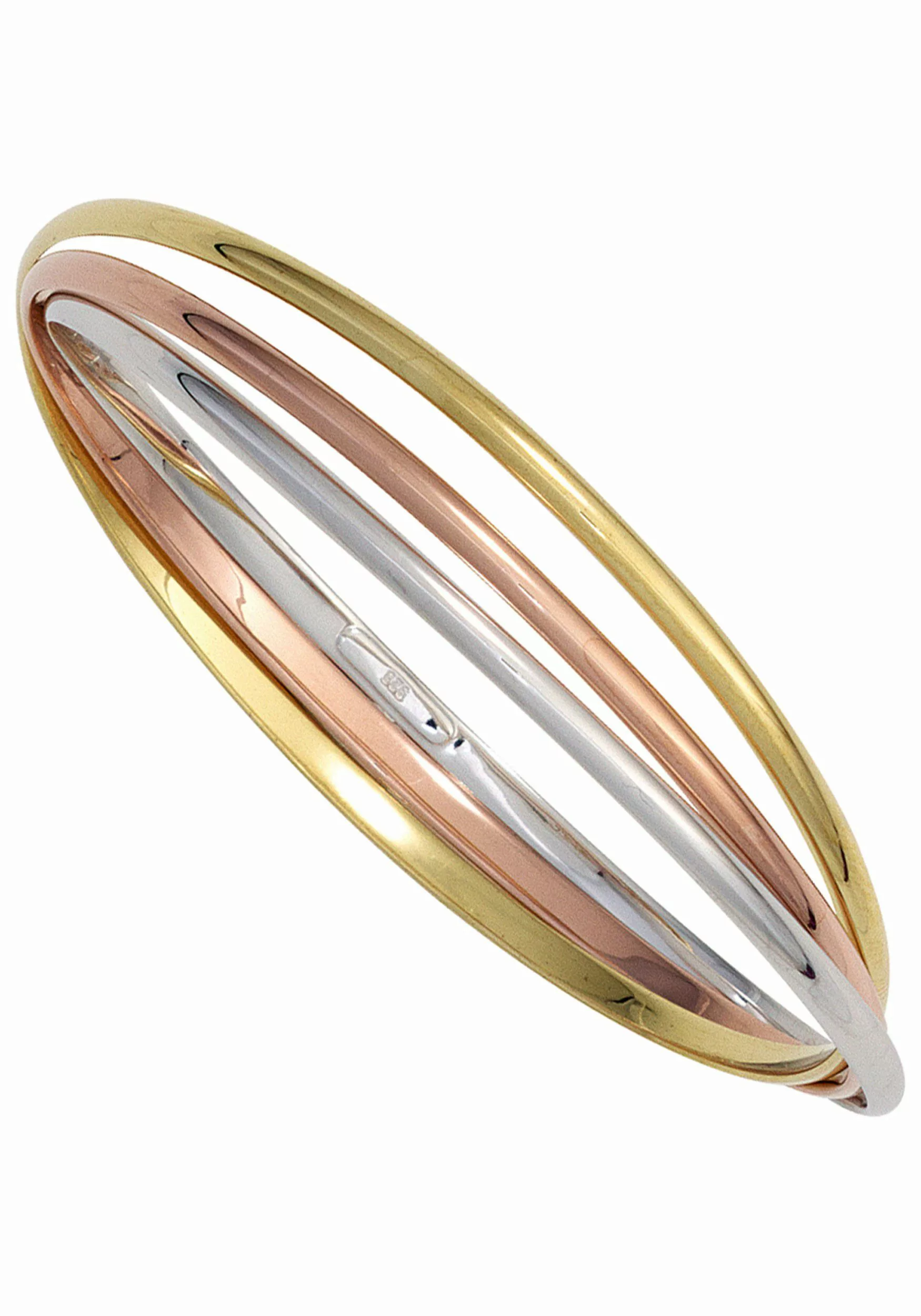 JOBO Armreif, 925 Silber dreifarbig tricolor günstig online kaufen
