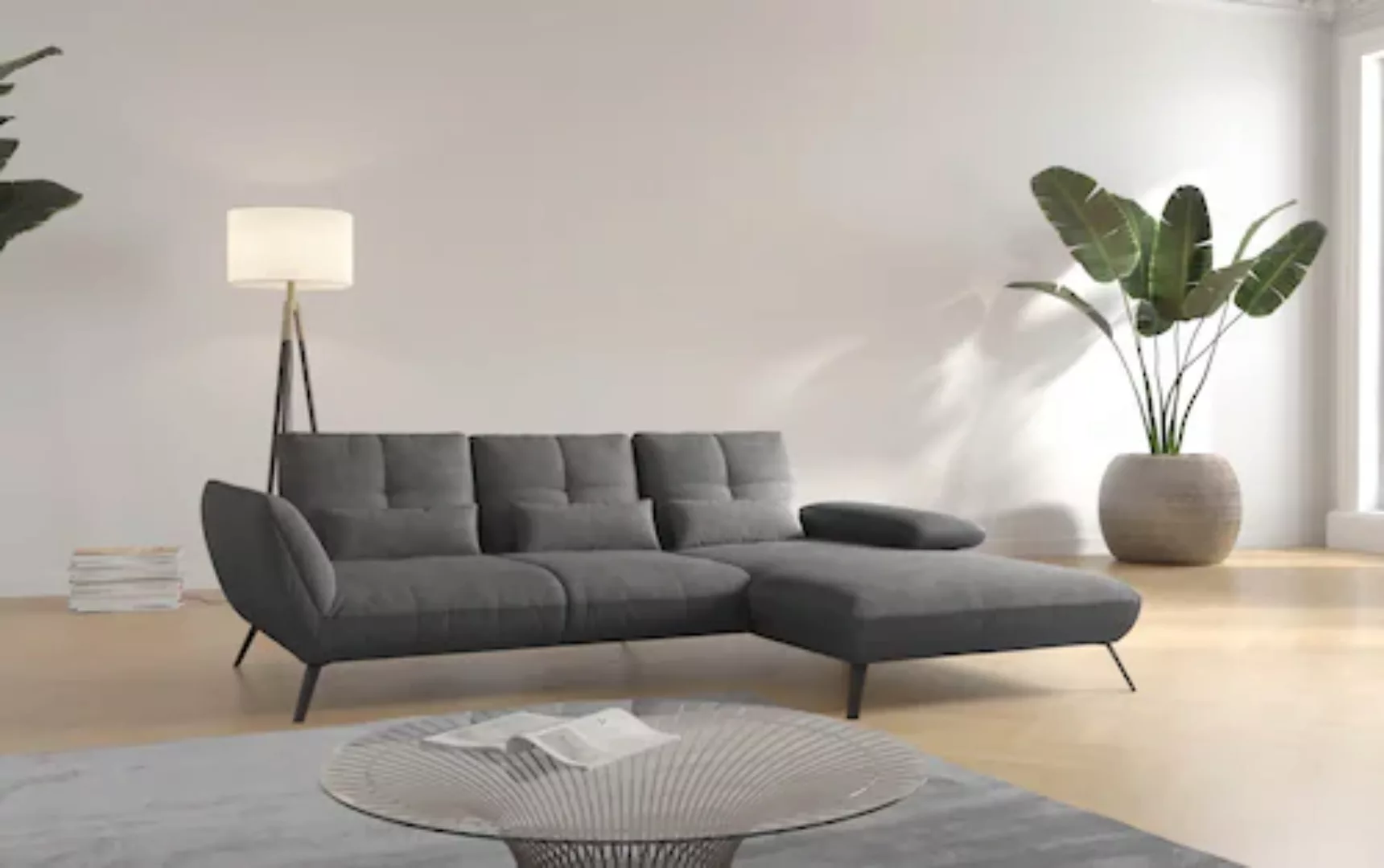 Places of Style Ecksofa »Mikado L-Form«, inkl. Sitztiefenverstellung und Ar günstig online kaufen