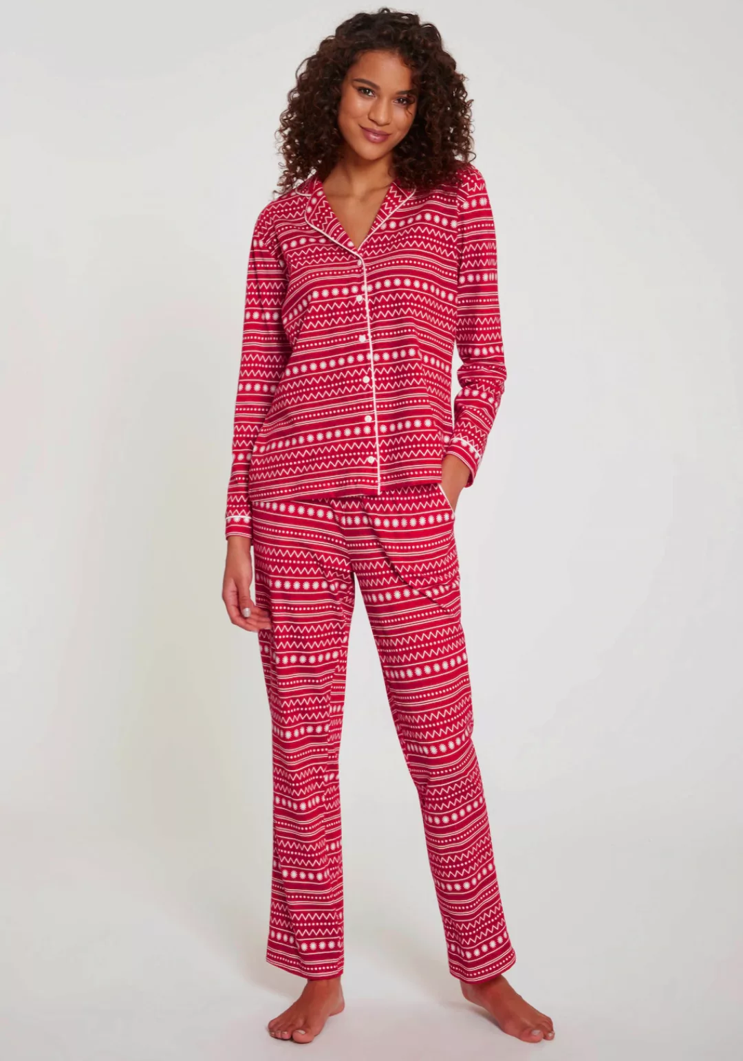 LASCANA Pyjama, (Set, 2 tlg.), mit Alloverprint günstig online kaufen