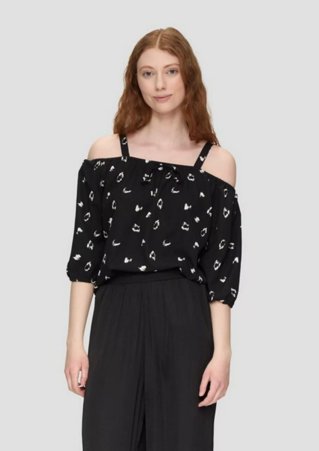QS Langarmbluse Bluse mit Off-Shoulder-Ausschnitt günstig online kaufen
