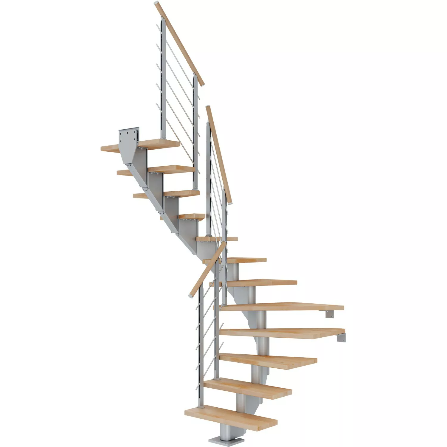 Dolle Mittelholmtreppe Hamburg Buche Perlgrau GH bis 322 cm 1/2 Gewendelt 8 günstig online kaufen