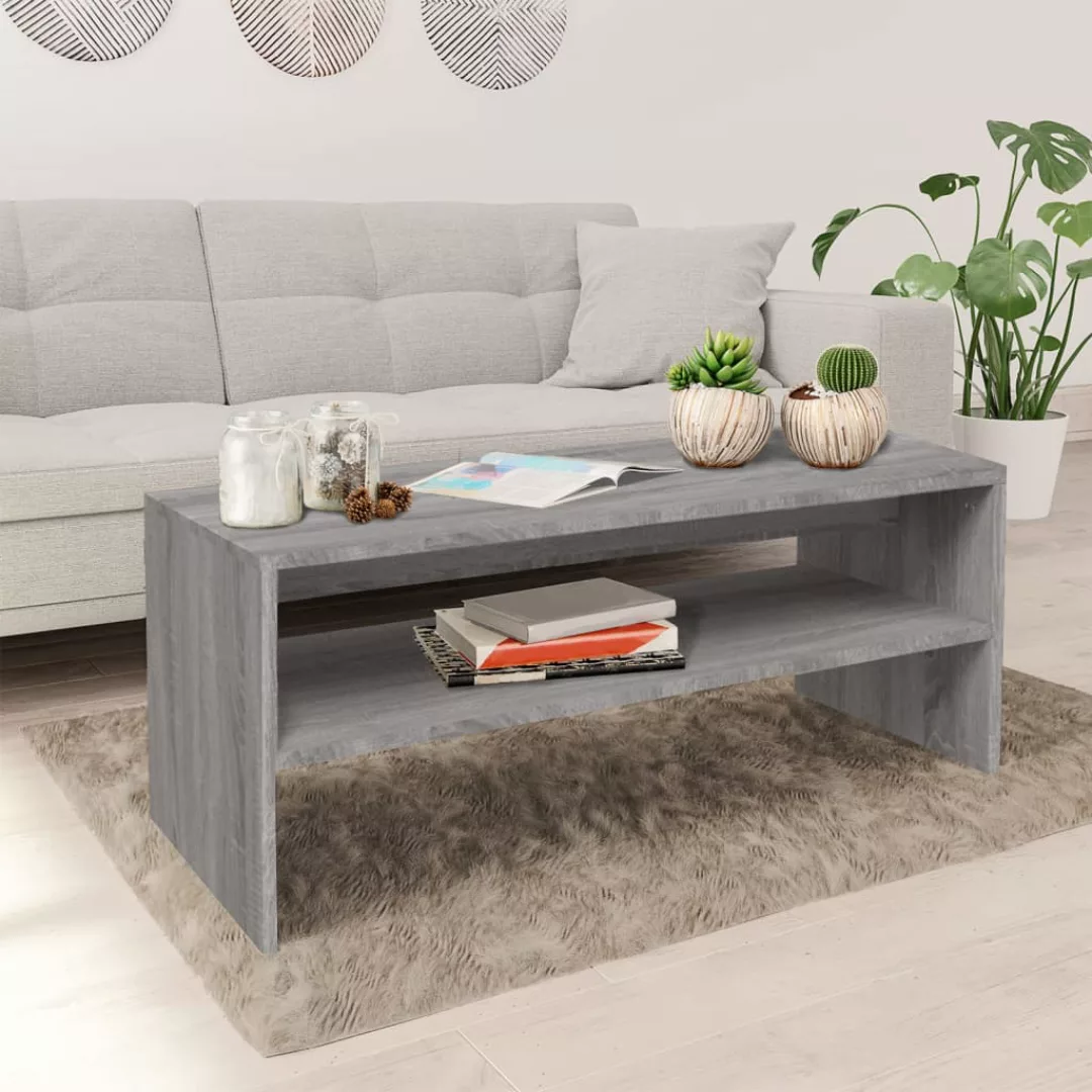 Vidaxl Couchtisch Grau Sonoma 100x40x40 Cm Holzwerkstoff günstig online kaufen