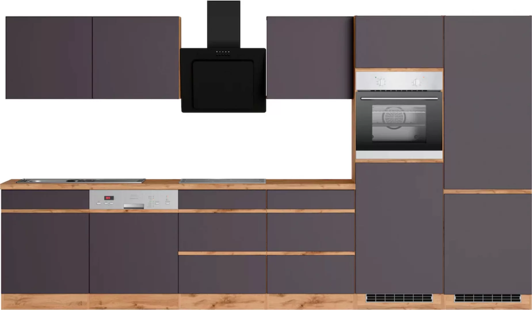 KOCHSTATION Küchenzeile "KS-Riesa", Stellbreite 360 cm, wahlweise mit Induk günstig online kaufen