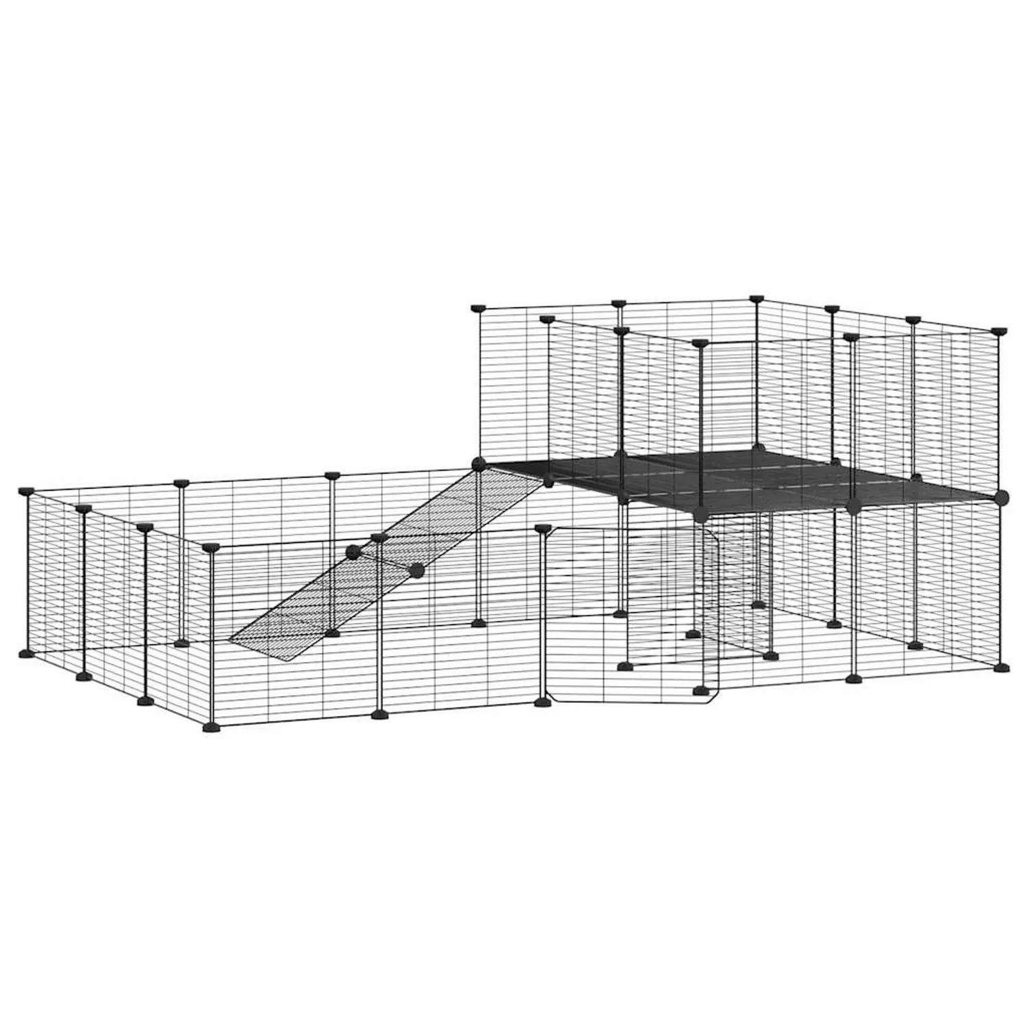 vidaXL 36-Tlg Haustierkäfig mit Tür Schwarz 35x35 cm Stahl Modell 2 günstig online kaufen