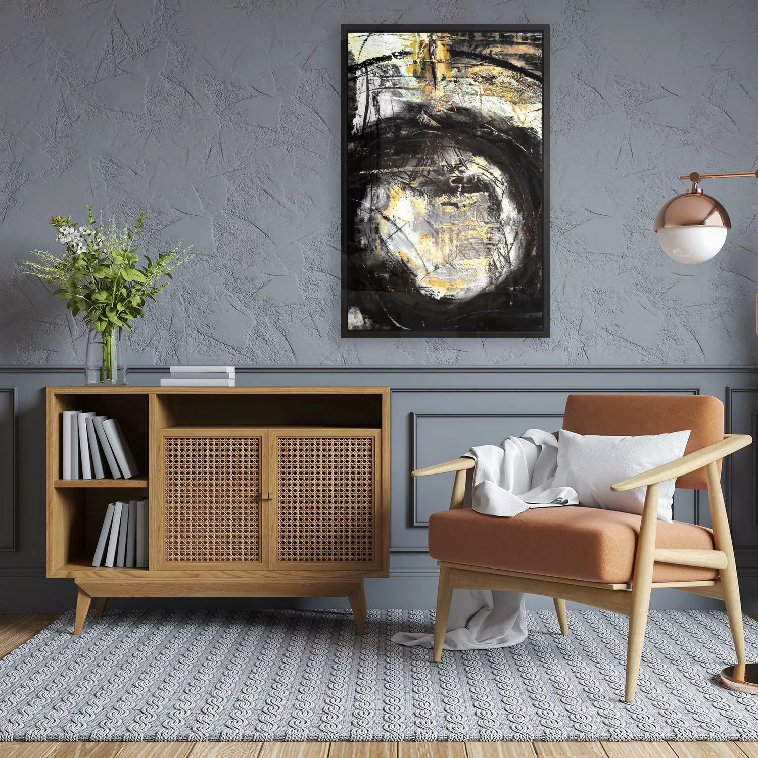 queence Leinwandbild »Abstrakt Schwarz«, Abstrakt-Abstrakte-Kunst-Modern, m günstig online kaufen