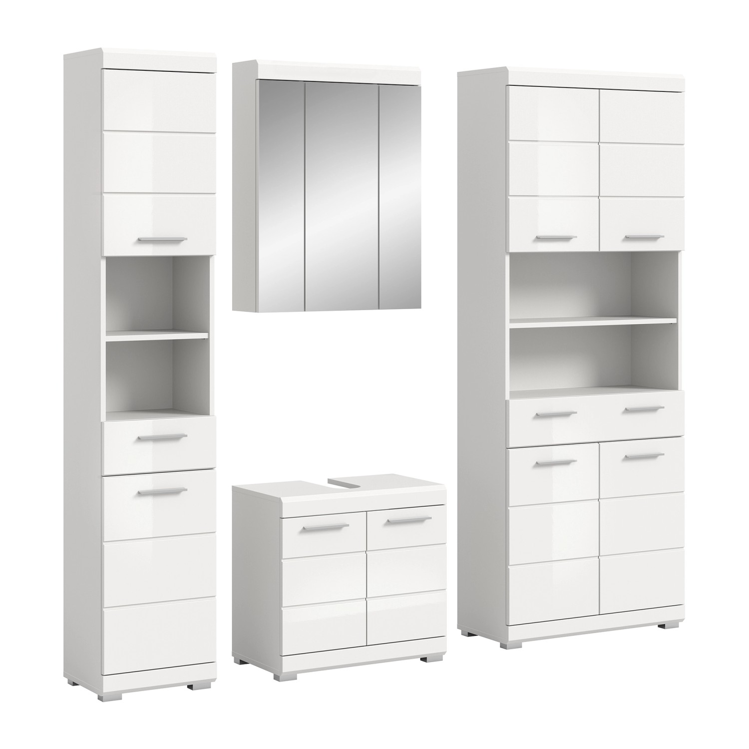 Badmöbel-Set SCHLOONSEE  4 teilig  bestehend aus: Hochschrank schmal  WBU günstig online kaufen