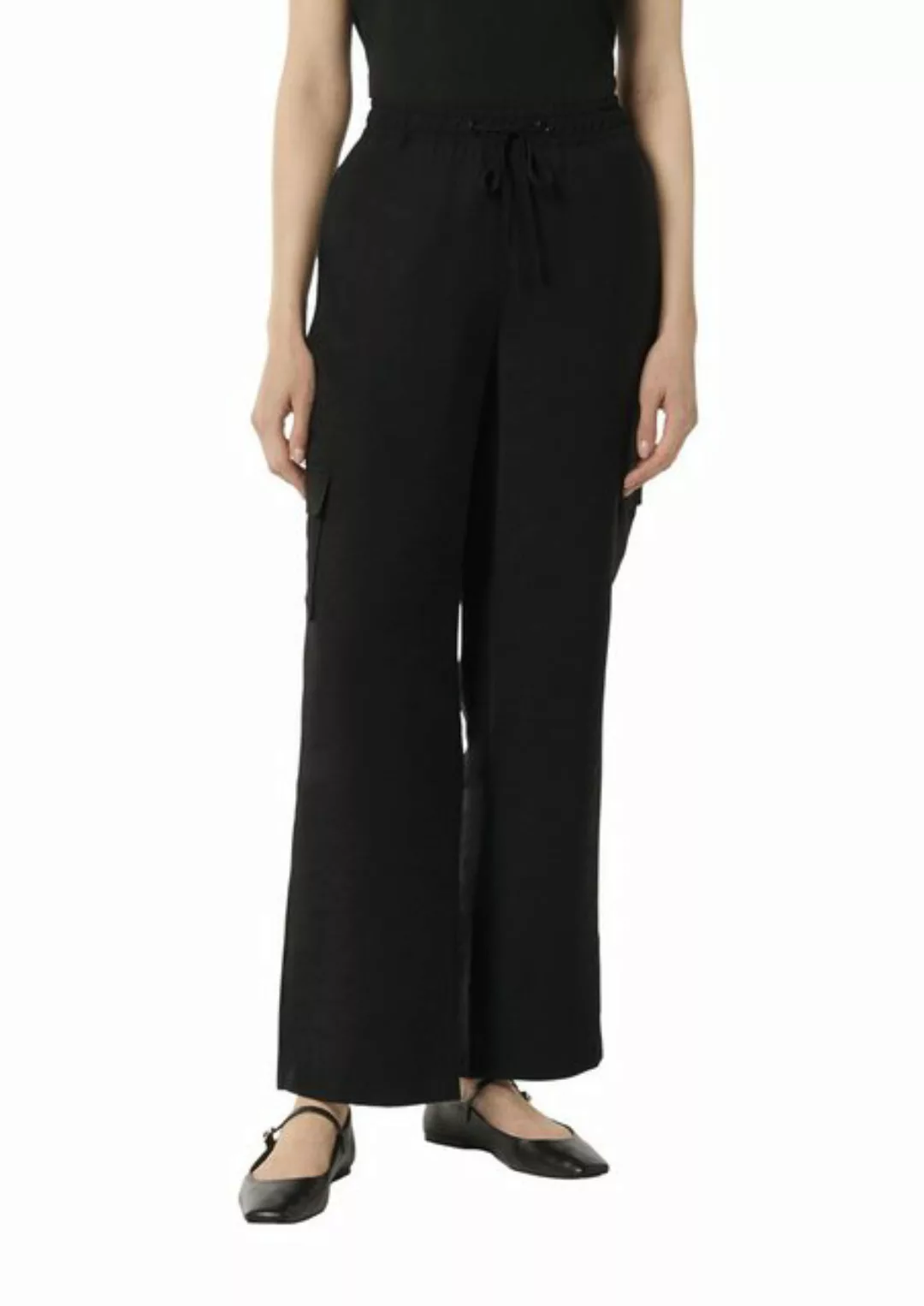 comma casual identity Stoffhose Wide-Leg-Hose mit Cargotaschen Durchzugkord günstig online kaufen