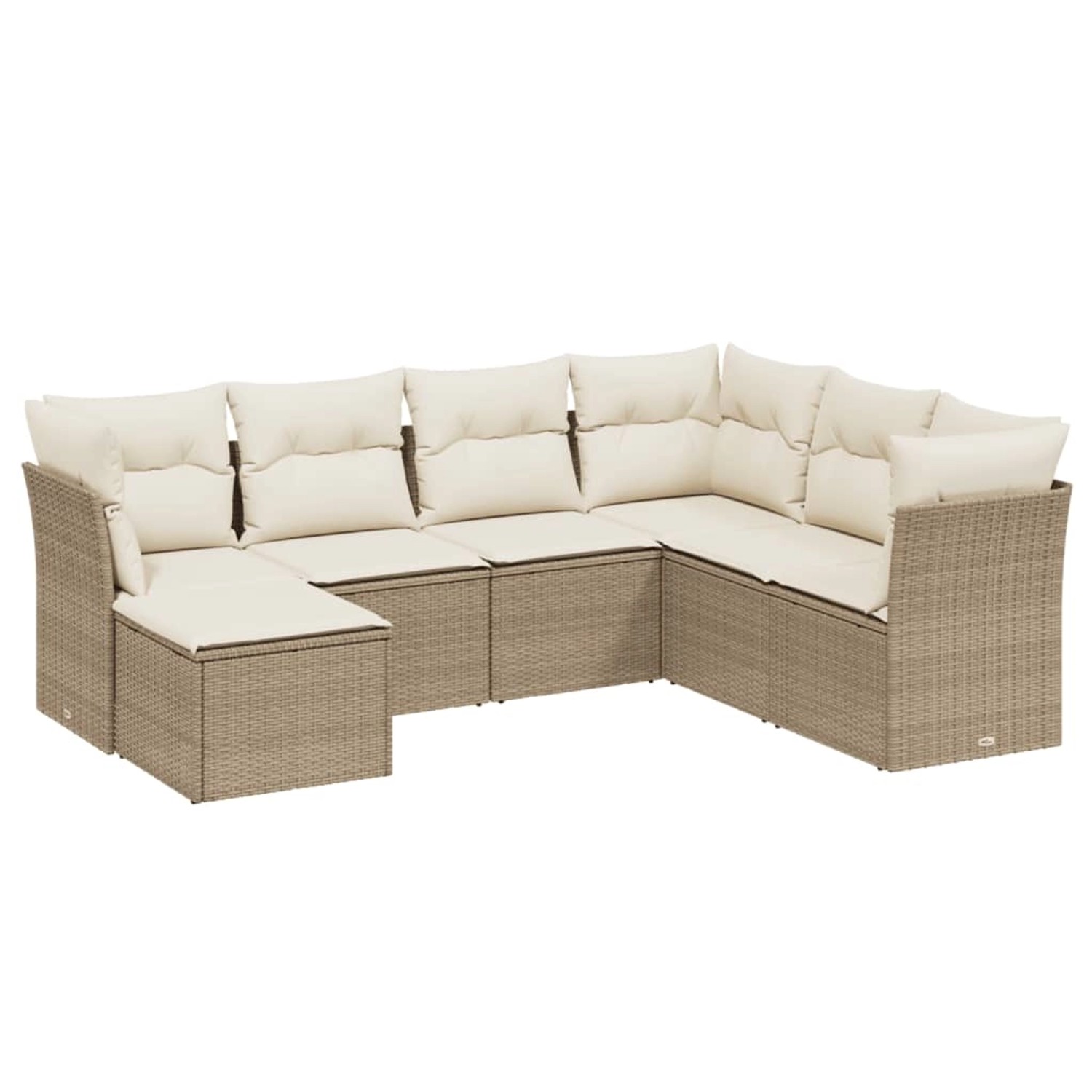 vidaXL 7-tlg Garten-Sofagarnitur mit Kissen Beige Poly Rattan Modell 163 günstig online kaufen