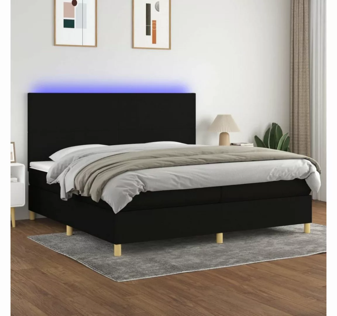 vidaXL Boxspringbett Bett Boxspringbett mit Matratze & Topper & LED (200 x günstig online kaufen