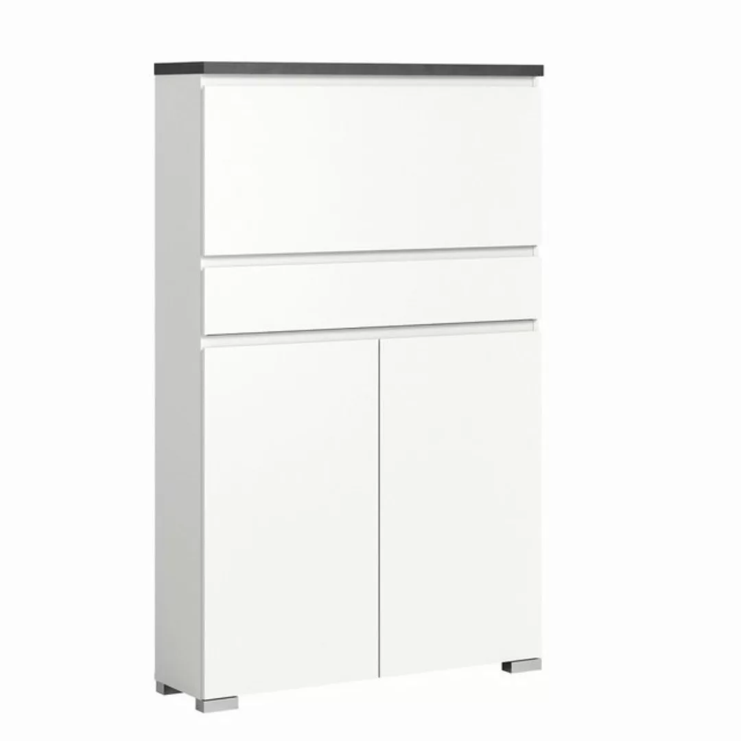 xonox.home Schuhschrank in Weiß - 95x151x27cm (BxHxT) günstig online kaufen