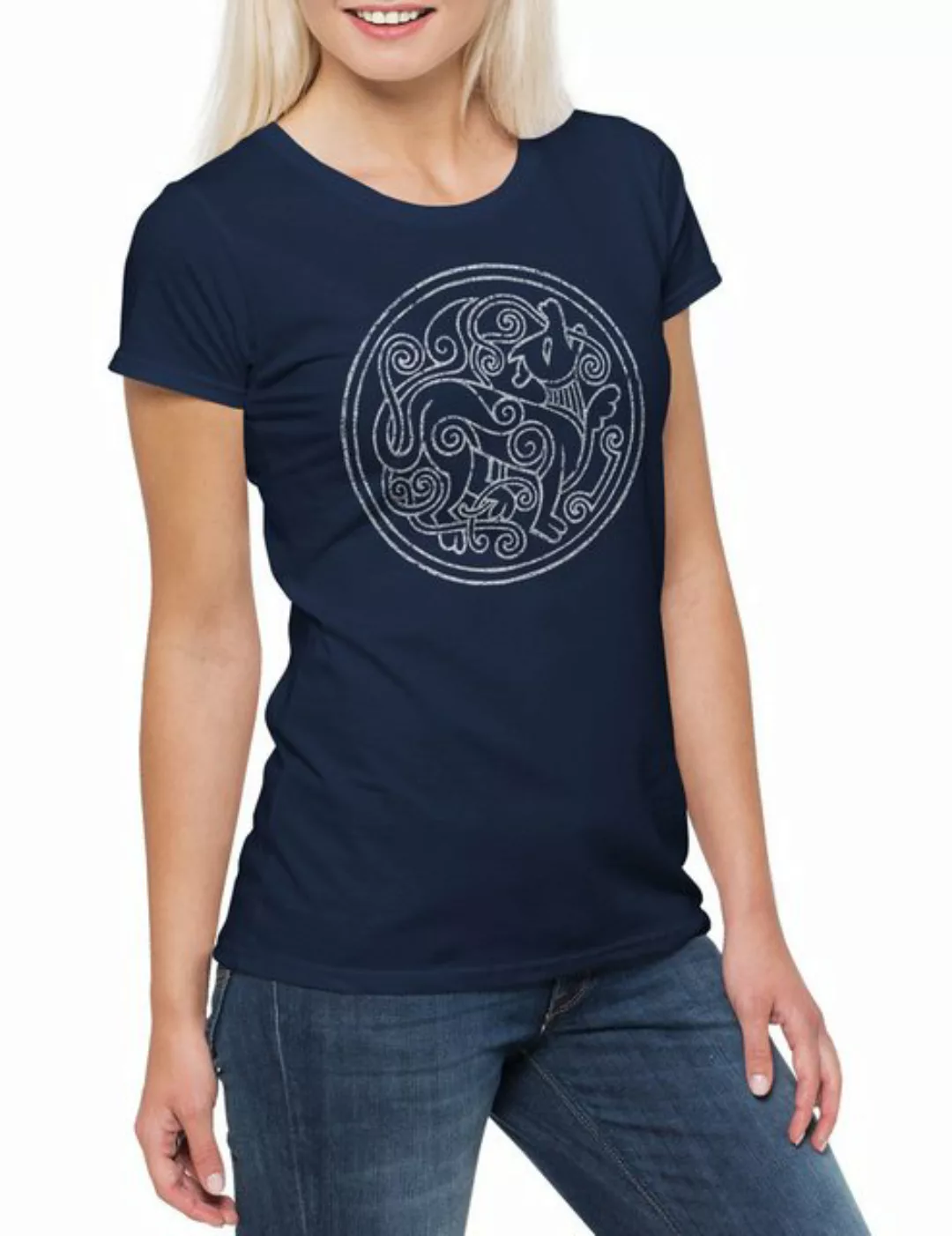 Urban Backwoods Print-Shirt Norse Circle Damen T-Shirt Hugin Munin Walhalla günstig online kaufen