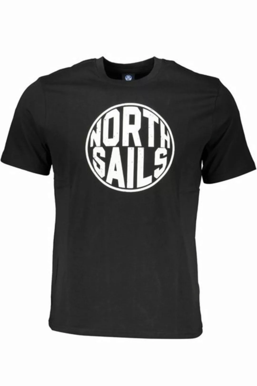 North Sails T-Shirt Schwarzes Herren T-Shirt mit Rundhals und Logo günstig online kaufen