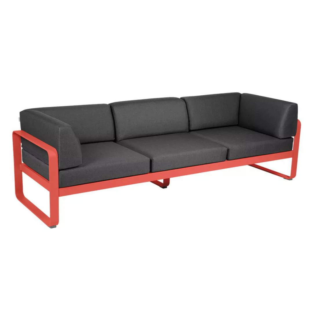 Bellevie 3-Sitzer Club Sofa Outdoor 45 Capucine A3 Graphitgrau günstig online kaufen