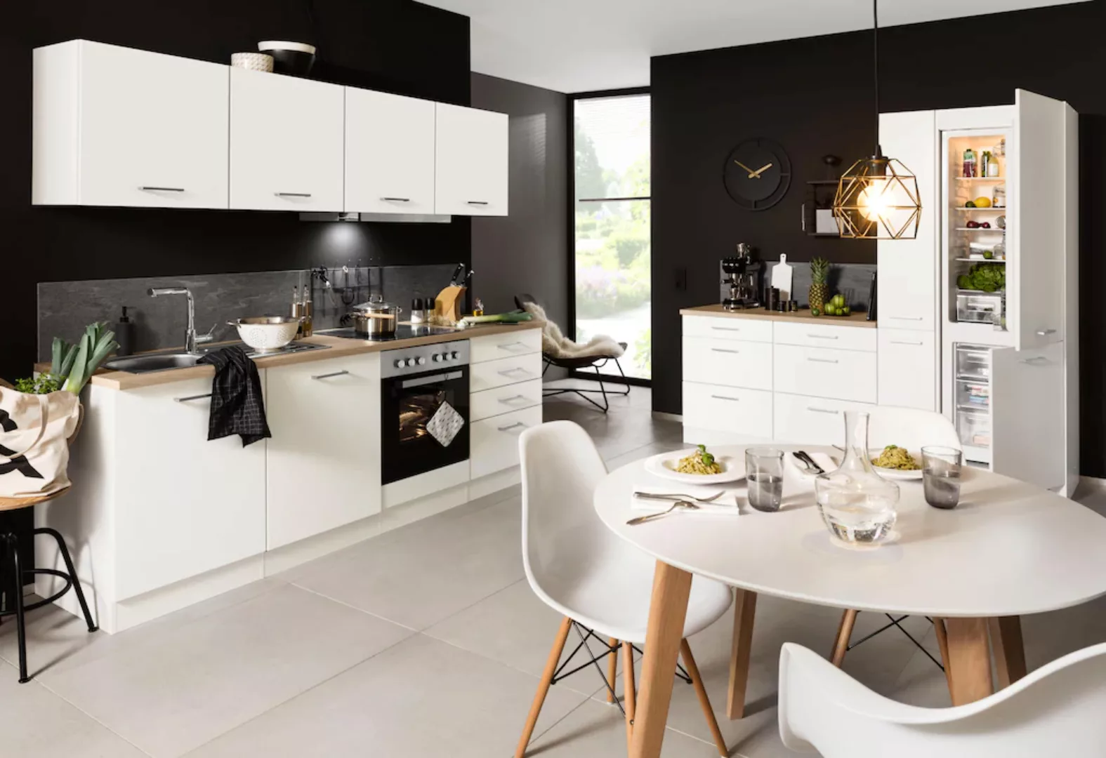 HELD MÖBEL Küchenzeile "Visby", mit E-Geräte, 330 cm, inkl. Kühl/Gefrierkom günstig online kaufen