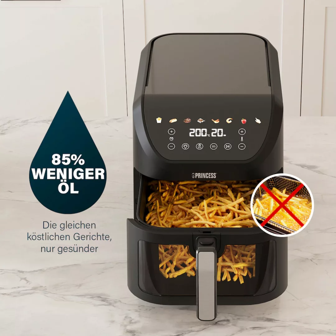 PRINCESS Heißluftfritteuse »182258 SlimFry Airfryer«, 2000 W, 8 L, platzspa günstig online kaufen