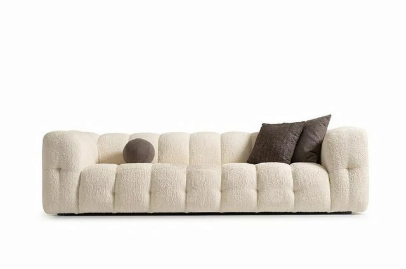 Xlmoebel 3-Sitzer Luxuriöses Drei-Sitzer Sofa aus weißem Stoff, 1 Teile, He günstig online kaufen