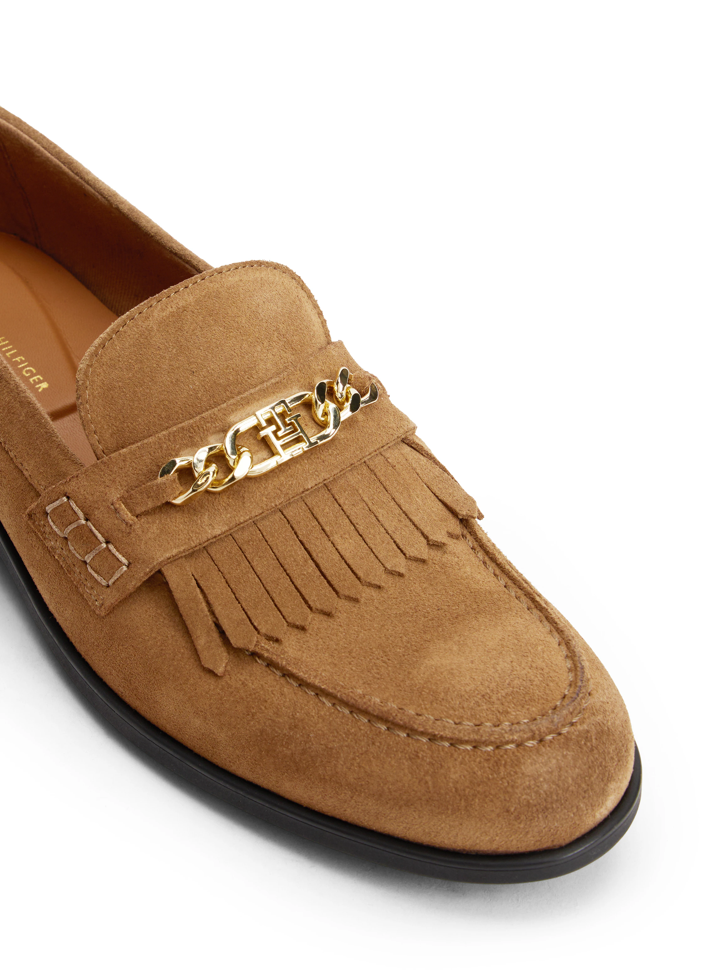 Tommy Hilfiger Loafer "TH CHAIN FRINGE SUEDE LOAFER", Blockabsatz, Slipper, günstig online kaufen