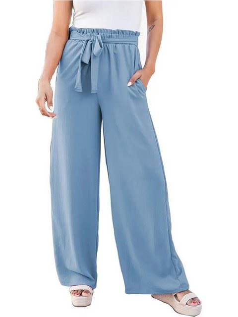 KIKI Culotte Damen Hose mit weitem Bein elastischer Bund Sommerhose mit Tas günstig online kaufen