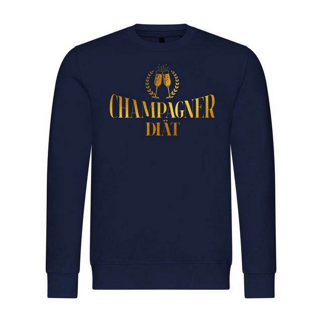 deinshirt Rundhalspullover Herren Sweatshirt Champagner Diät Mit Print Moti günstig online kaufen