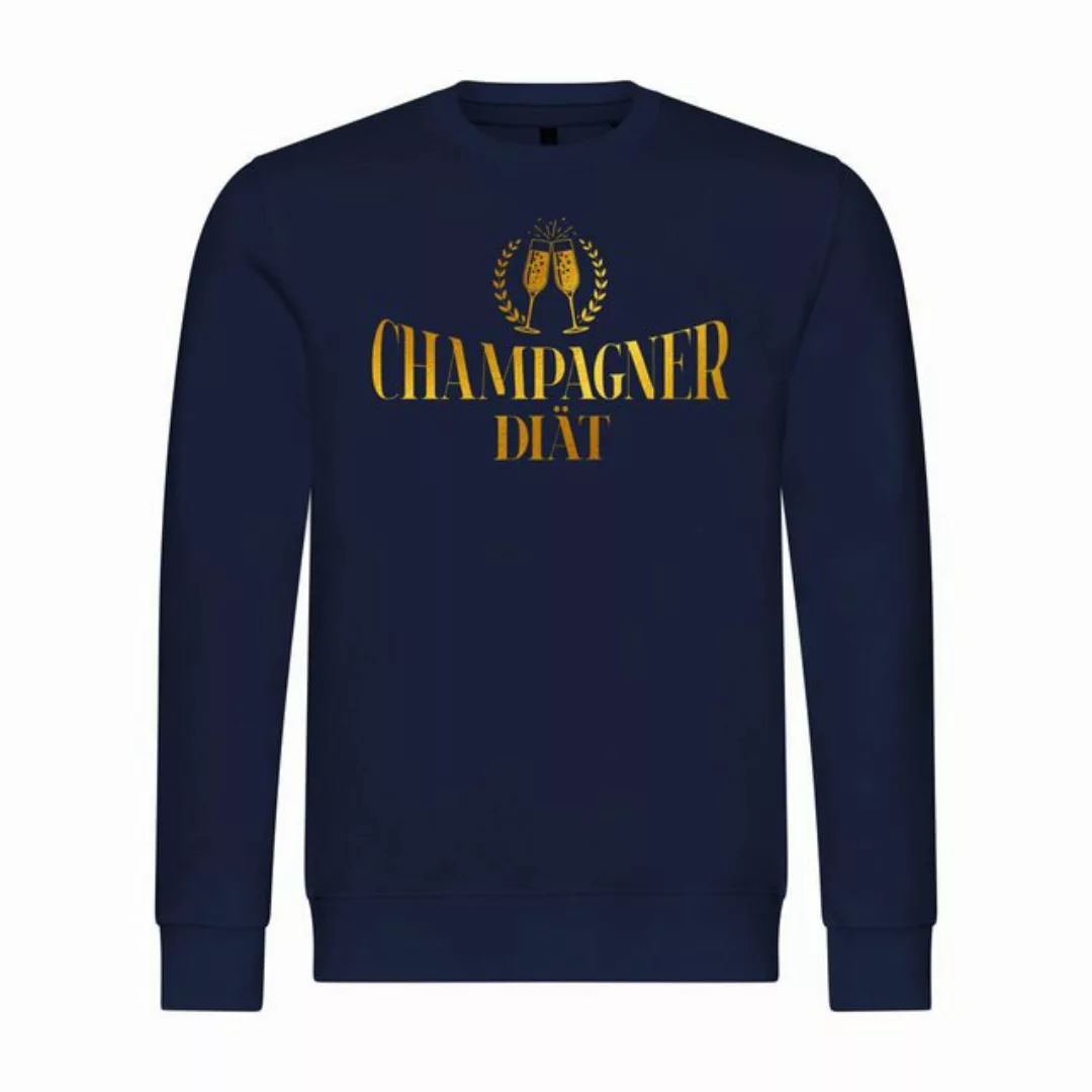 deinshirt Rundhalspullover Herren Pullover Champagner Diät Mit Print Motiv, günstig online kaufen