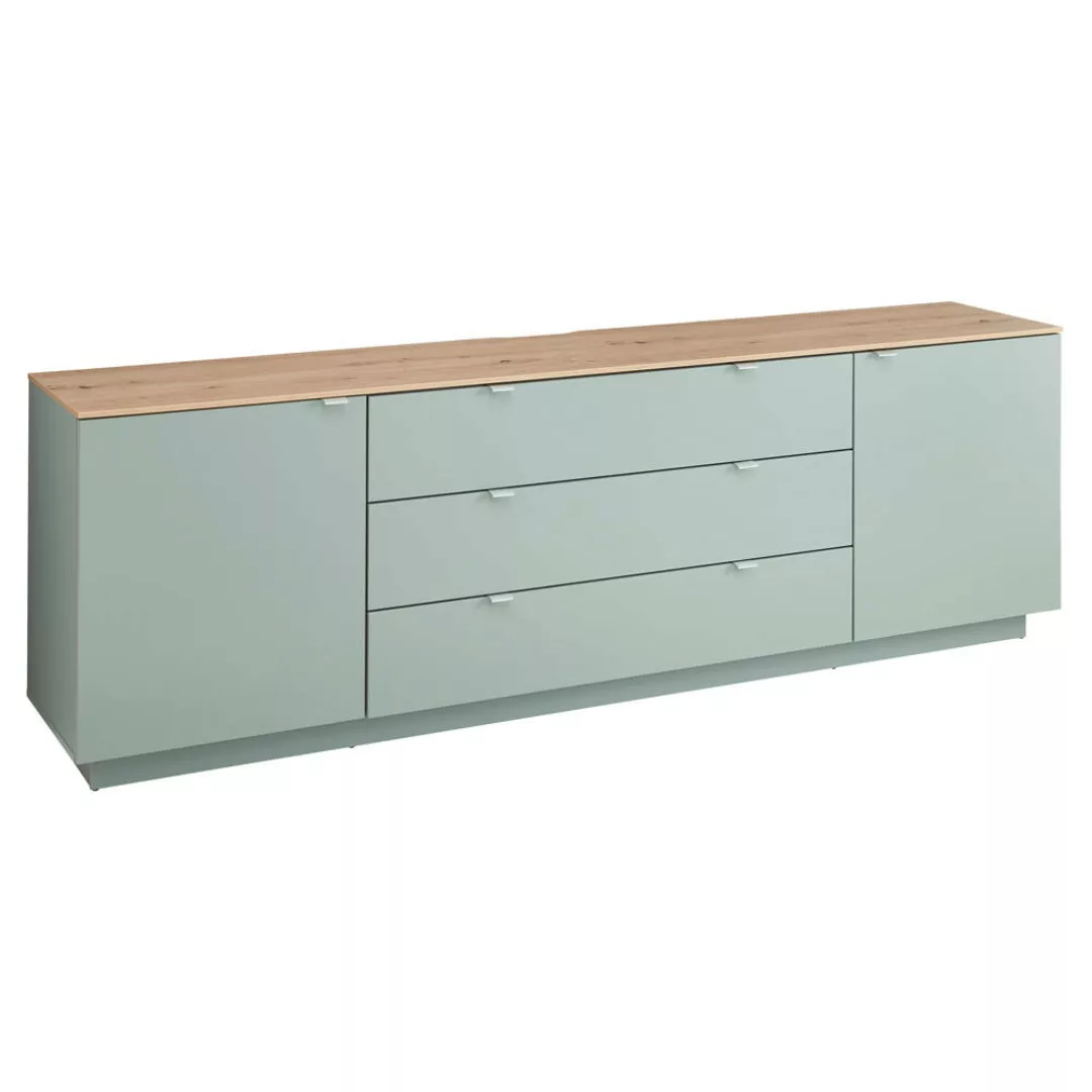 TV-Sideboard Fernsehschrank grün mit Artisan Eiche, Breite 240 cm CUST-36 günstig online kaufen