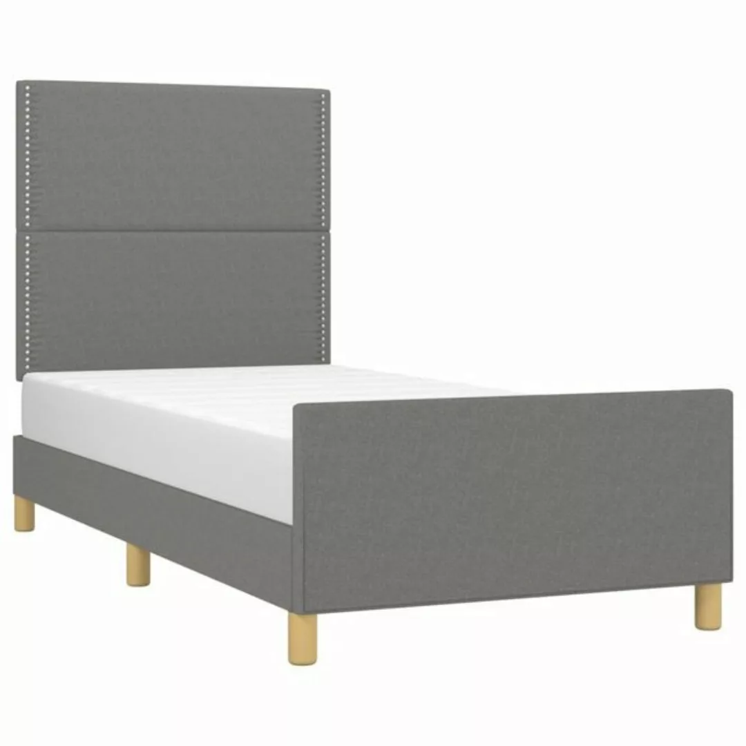 vidaXL Bett Bettgestell ohne Matratze Dunkelgrau 80x200 cm Stoff günstig online kaufen