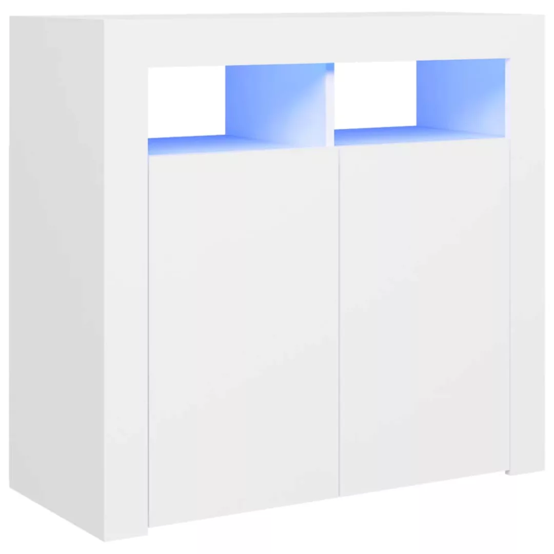 Sideboard Mit Led-leuchten Weiß 80x35x75 Cm günstig online kaufen