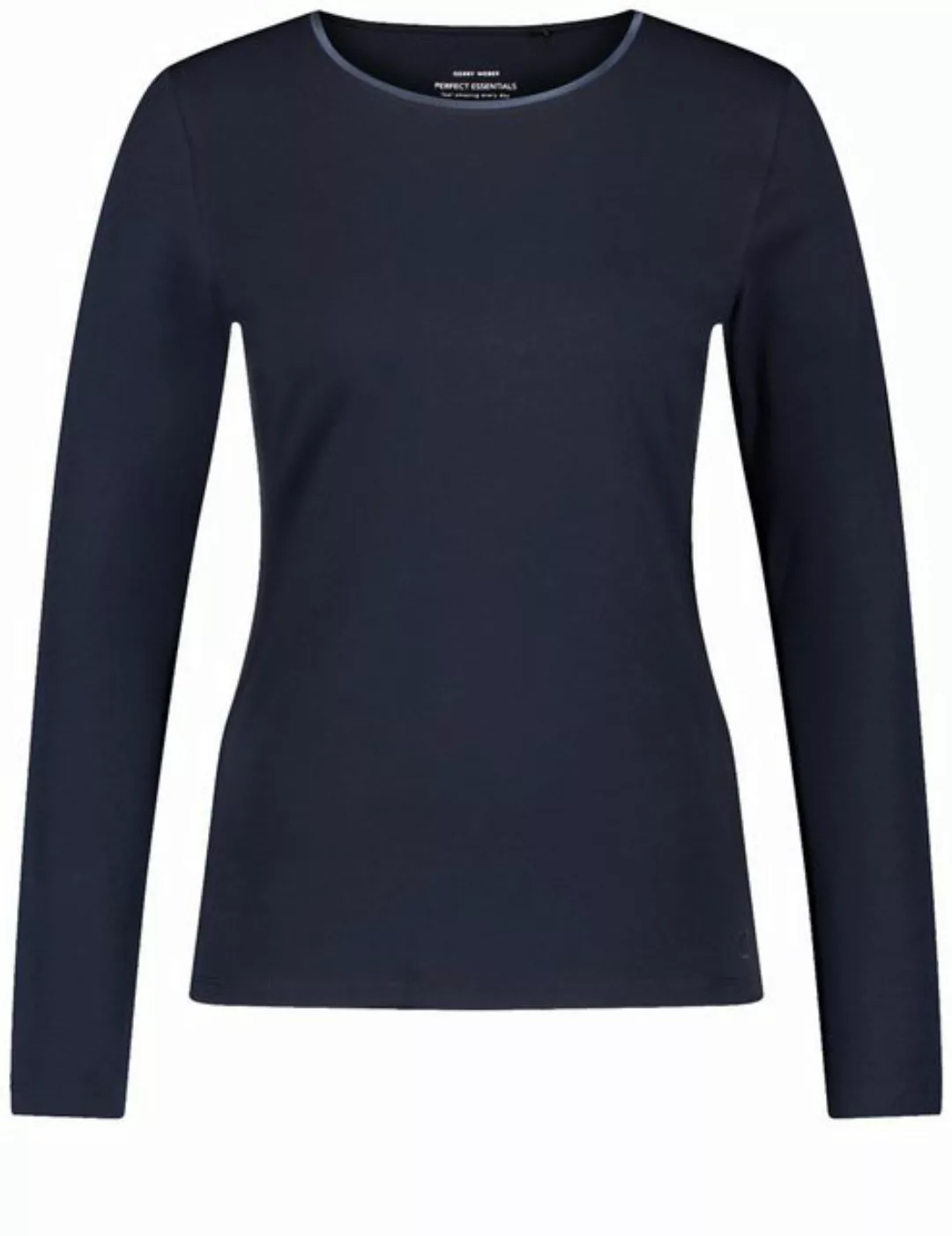 GERRY WEBER Kurzarmshirt Basic Langarmshirt mit Satinblende günstig online kaufen