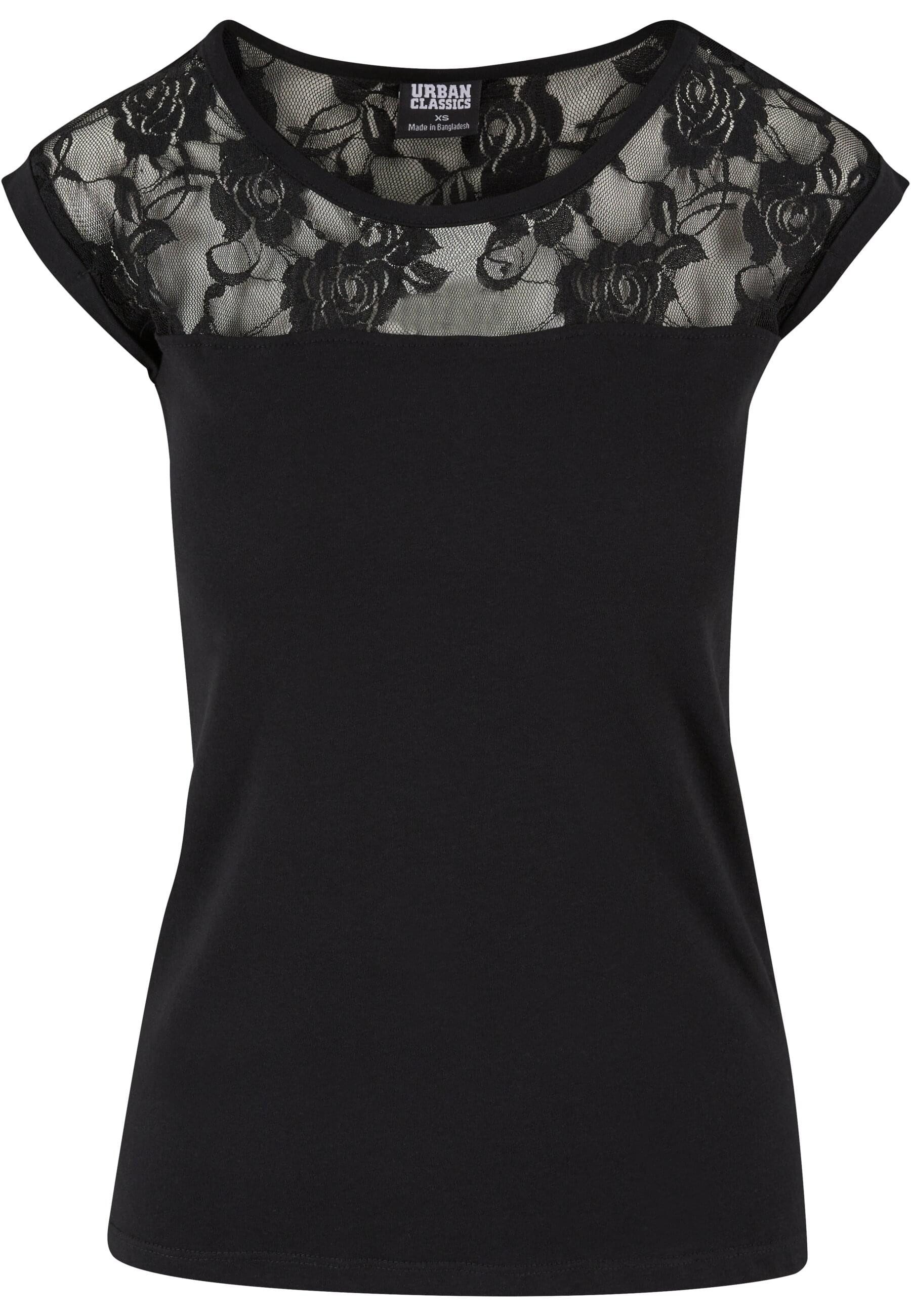 URBAN CLASSICS Kurzarmshirt "Urban Classics Damen Ladies Top Laces Tee", (1 günstig online kaufen